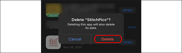 Confirm Deletion in App Store