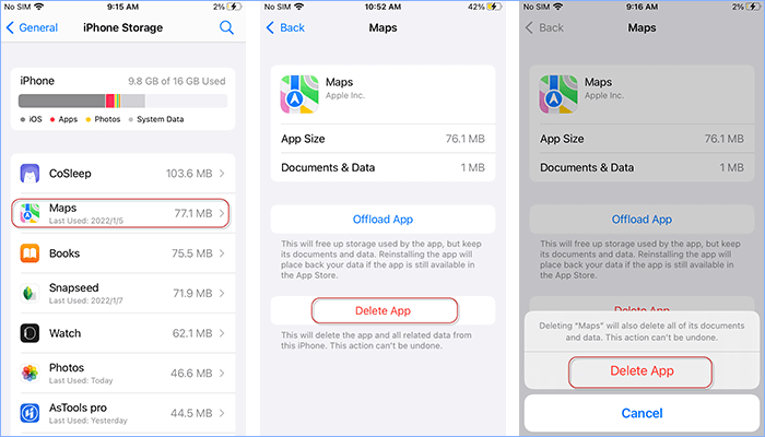 delete apps