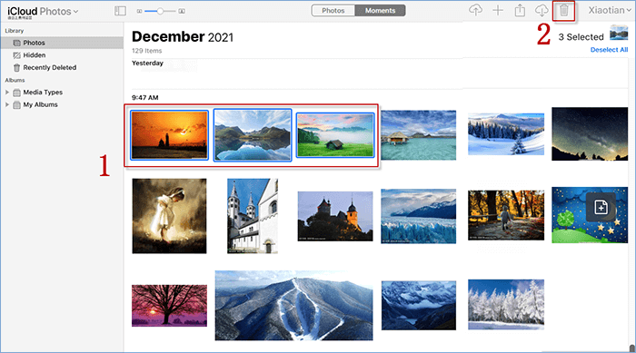 choose and delete photos