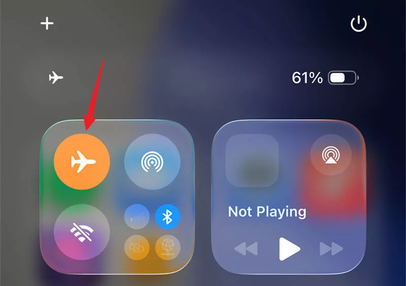 turn on airplane mode