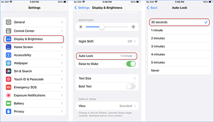  Adjust to an earlier Auto-Lock