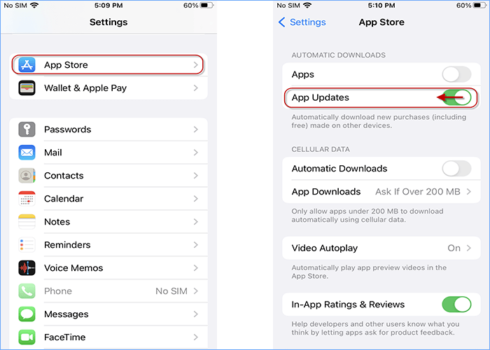 Switch off Apps Updates