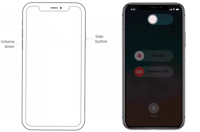 Restart iPhone X