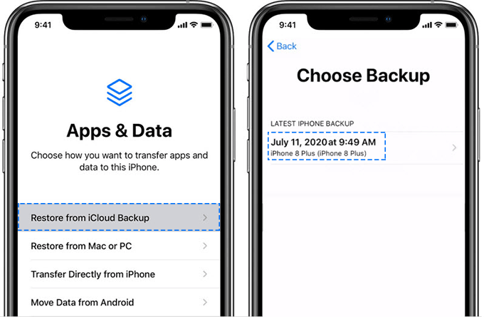 Restore from iCloud Backup