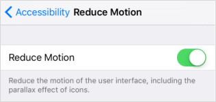 Reduce motion