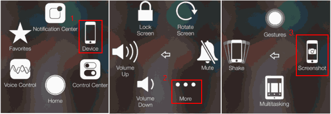 Screenshot with virtual home button