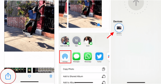 Share content with AirDrop