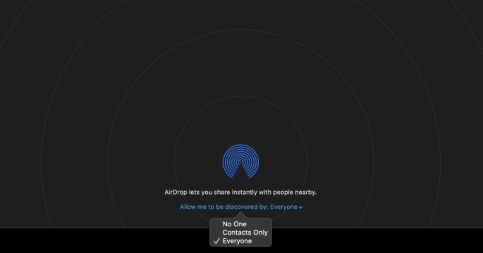 Turn on AirDrop on Mac