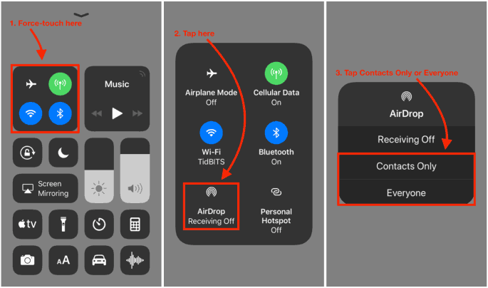 Turn on AirDrop