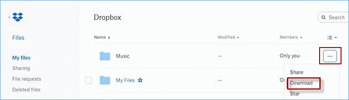 transfer music with Dropbox