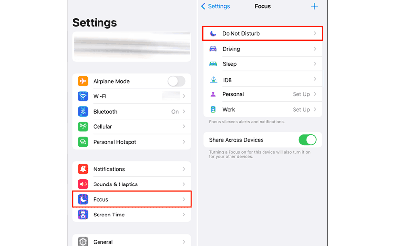 do not disturb on focus mode