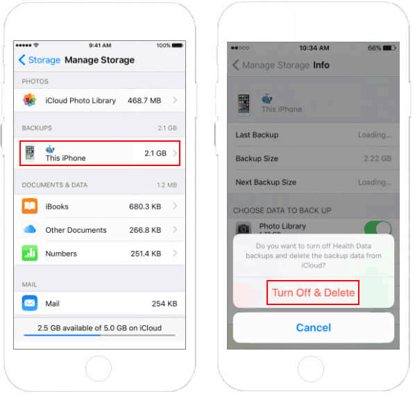 Choose data to back up