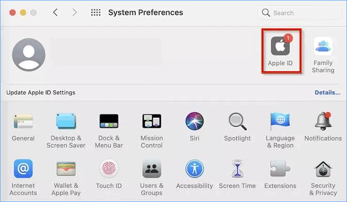 click on Apple ID
