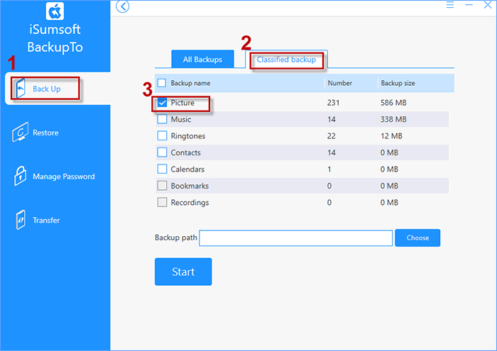 select Picture backup