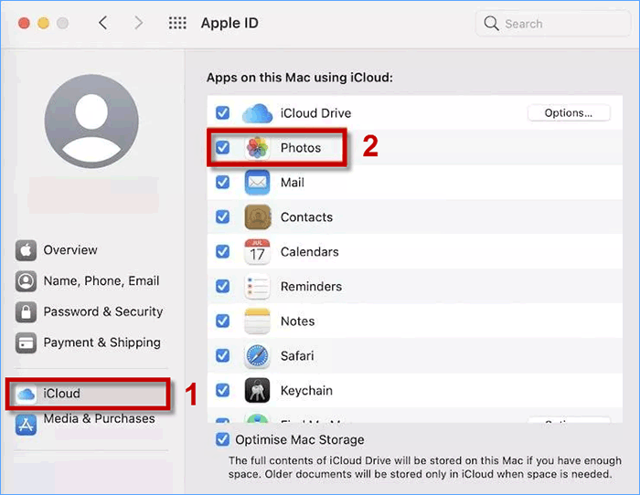 turn on iCloud photos