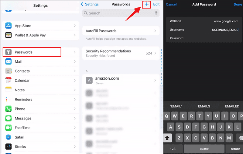 add password