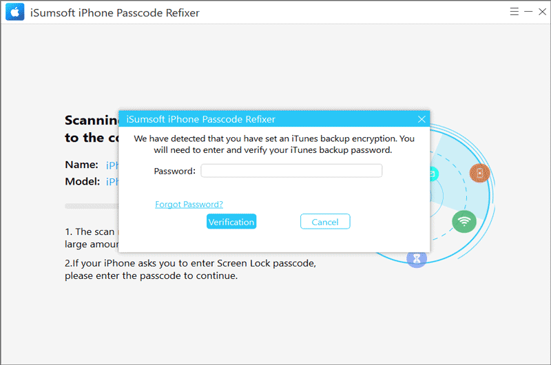 enter backup password