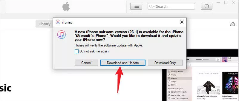 Download and Update option in iPhone Settings
