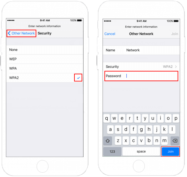 Enter network password