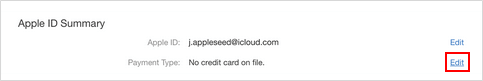 Edit Apple Payment Typr