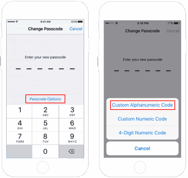 Choose 4-Digit Mumeric Code