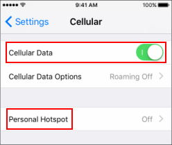 Set up Personal Hotspot