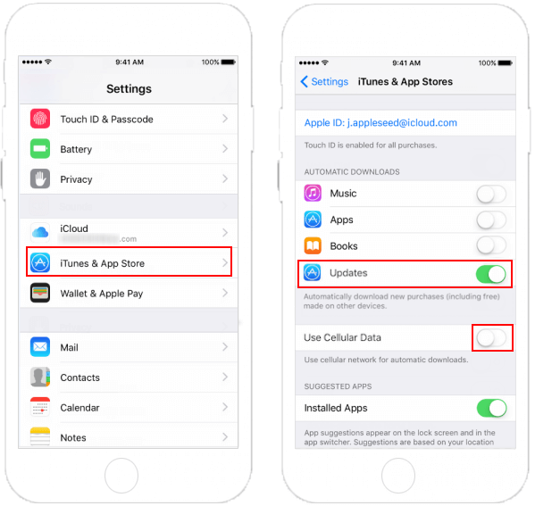 Stop app automatic updates over Cellular