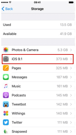 Locate to iOS software update