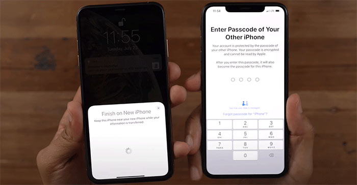 enter passcode for the other iPhone