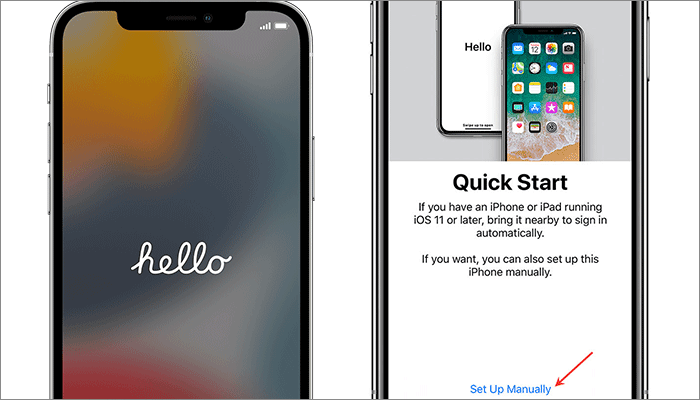 tap Set up Manually