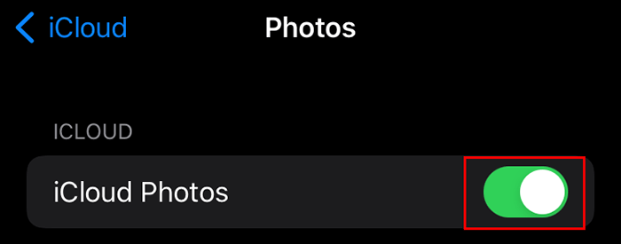 enable iCloud Photos