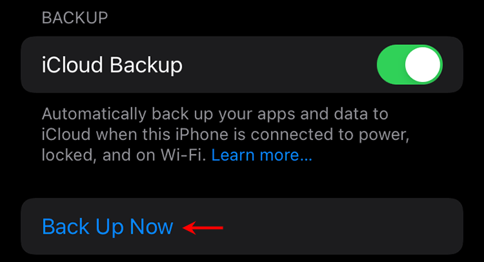 tap Back Up Now