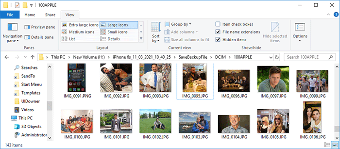 check backed-up photos