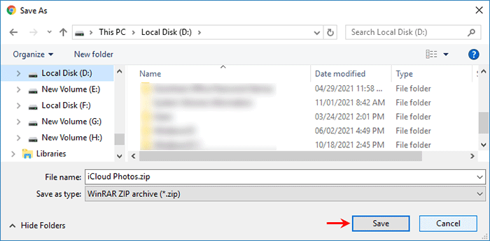 choose where to save photos