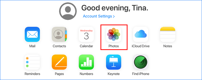 click the Photos icon