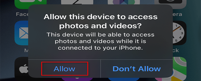 tap Allow on iPhone