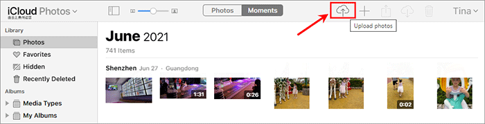 click Upload Photos button