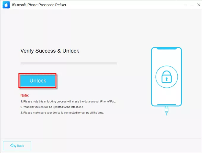 Click Unlock to begin the process