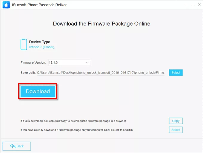 Download firmware package