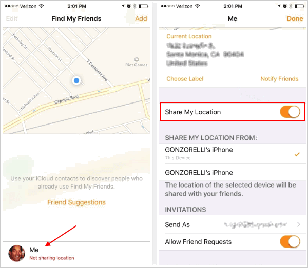 Share my location