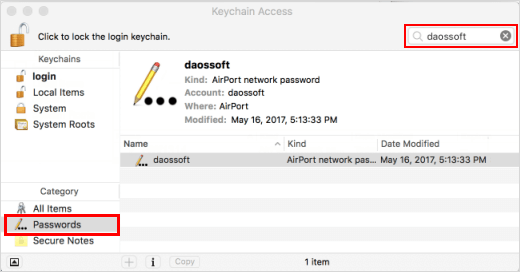 Click Passwords tab