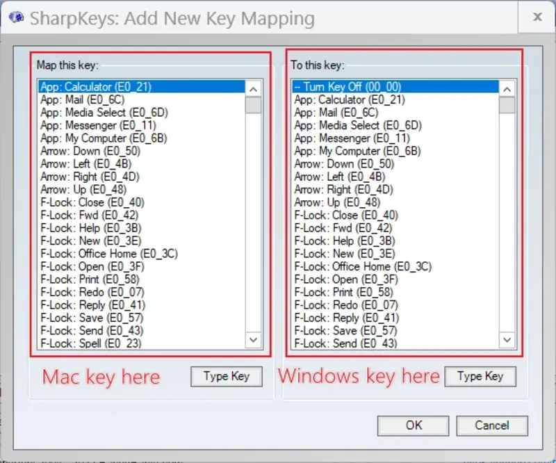 Mapping The Mac Key And Windows Key
