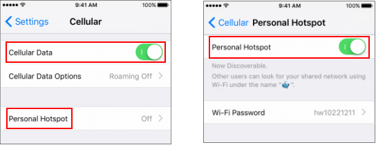 Set up Instant Hotspot
