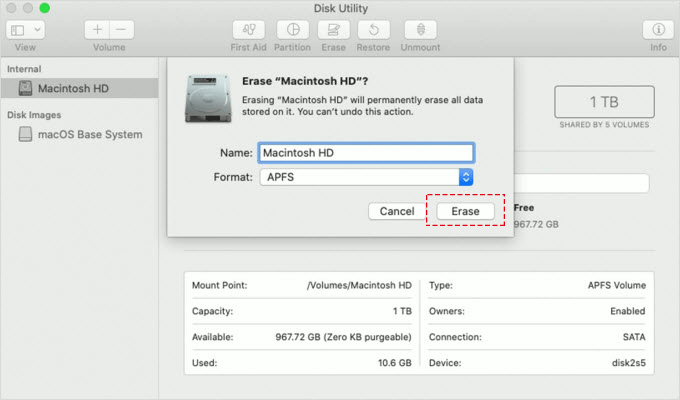 Erase Macintosh HD