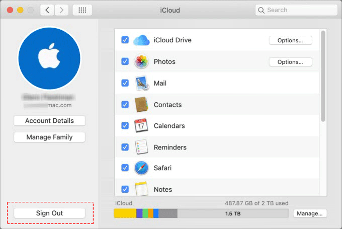 Sign out of iCloud