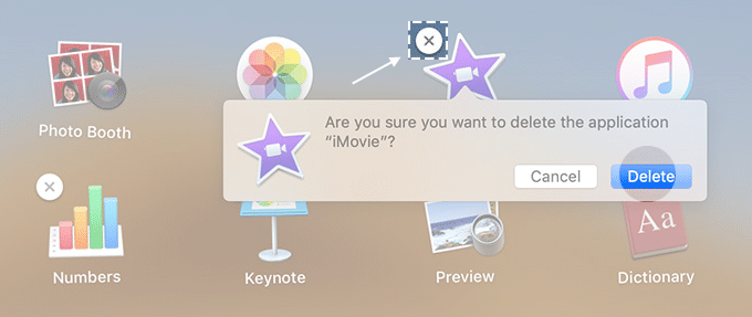 Use launchpad to delete apps