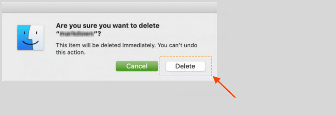 Confirm delete files permanently