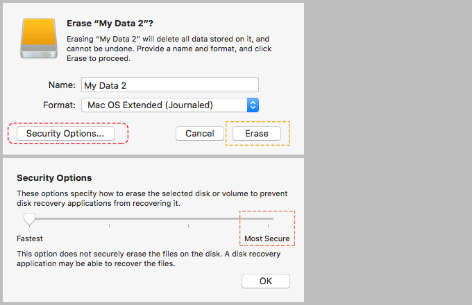 Erase data from a Mac hard drive