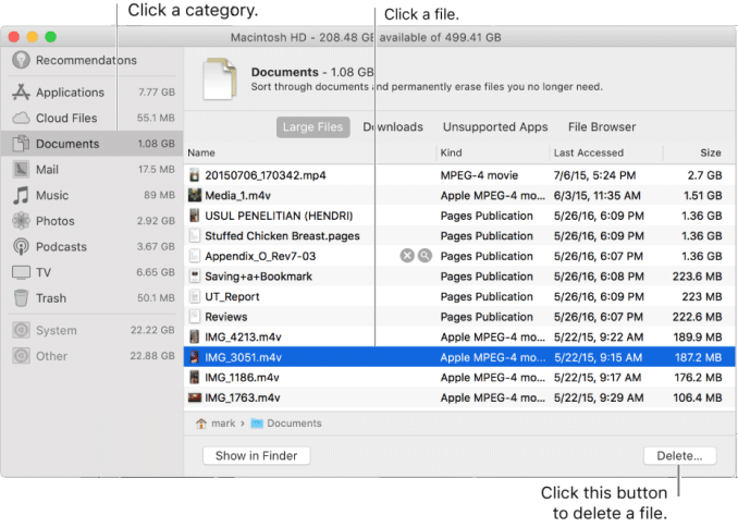 Find and delete unnecessary files