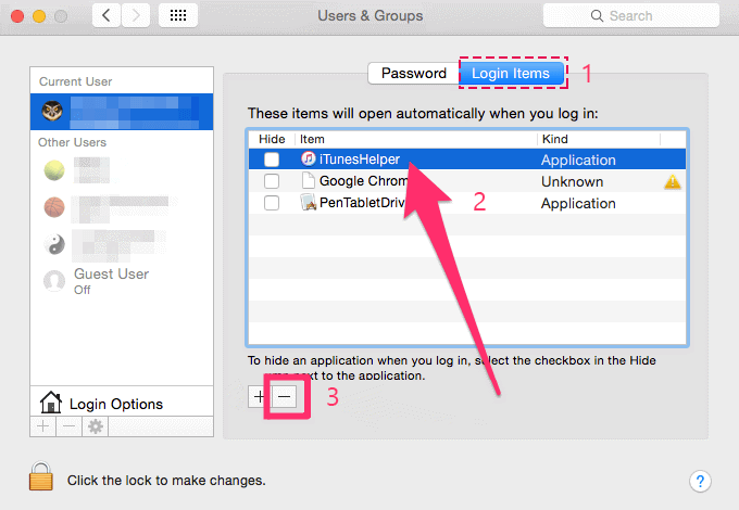Remove Login Items